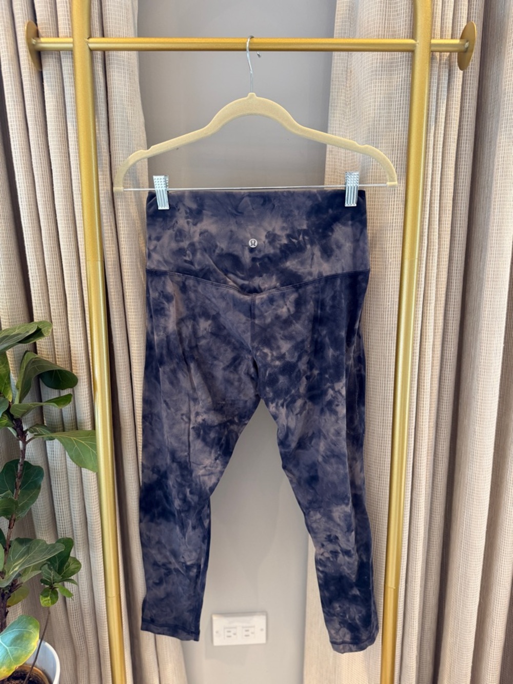 LULULEMON Align High Rise Crop 23” Diamond Dye Lunar Rock True Navy Leggings